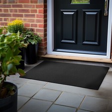 Black Doormat Hexagon Pattern