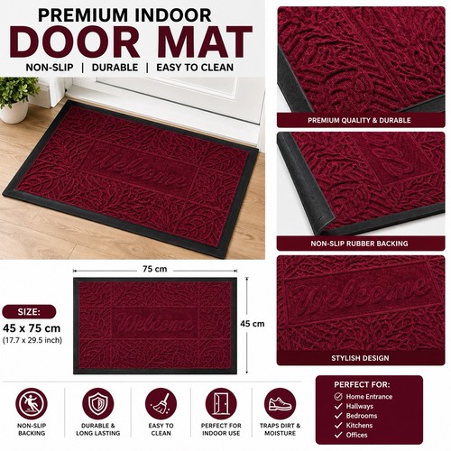 Durable rubber door mat