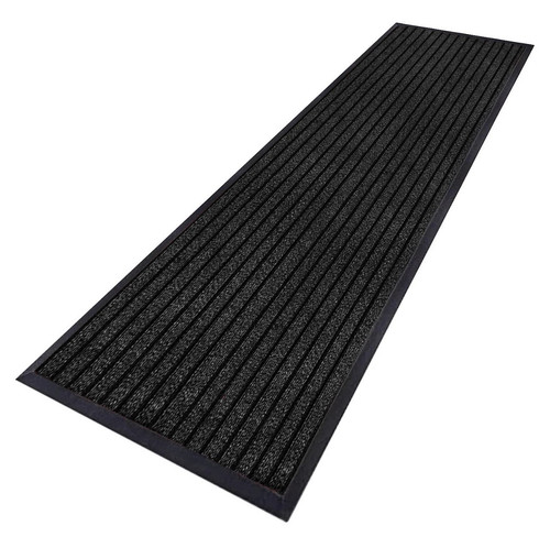 Grey black striped pvc - grey/black,